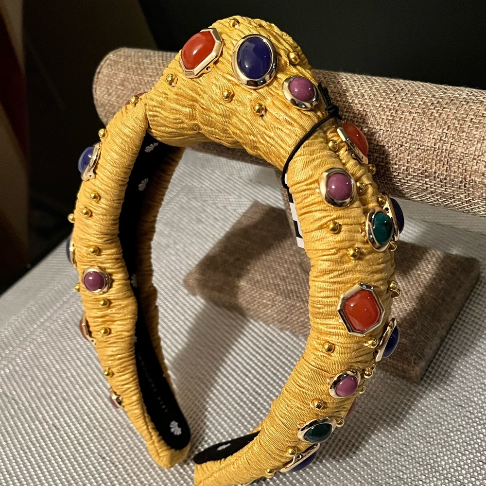 LELE SADOUGHI NWT GLASS RAINBOW BEZEL JEWEL KNOTTED HEADBAND